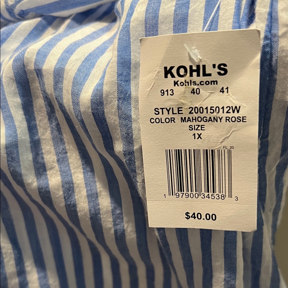 Sonoma Striped Blouse in Blue and White - Picture 5 of 5